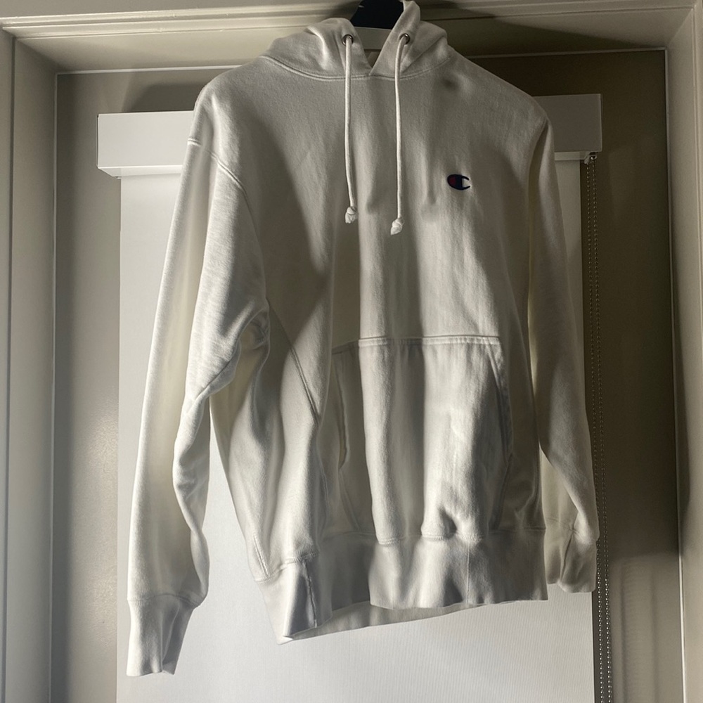 Champion white hoodie(M) Like brand new.